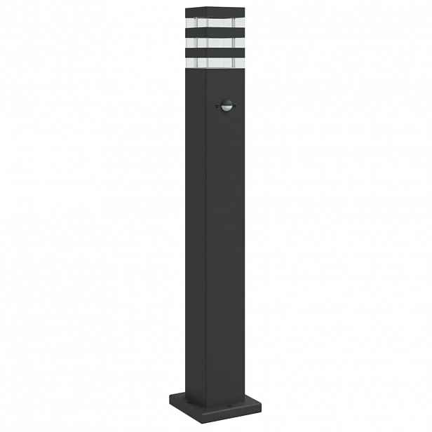 vidaXL Venkovní stojací lampa s čidlem černá 80 cm hliník