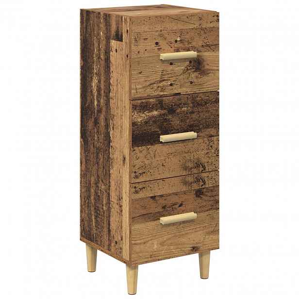 vidaXL Servírovací skříň Staré dřevo 34.5 x 34 x 90 cm