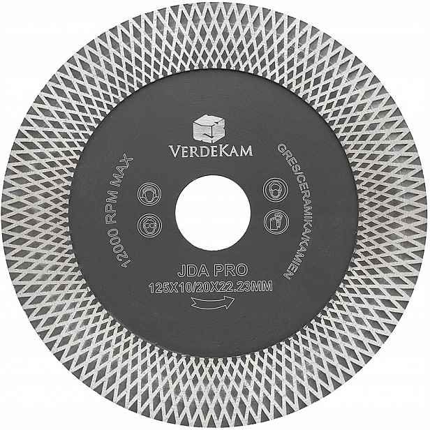 Diamantový kotouč 125 mm Verdekam Jda Pro pro řezání slinuté dlažby, broušení 45