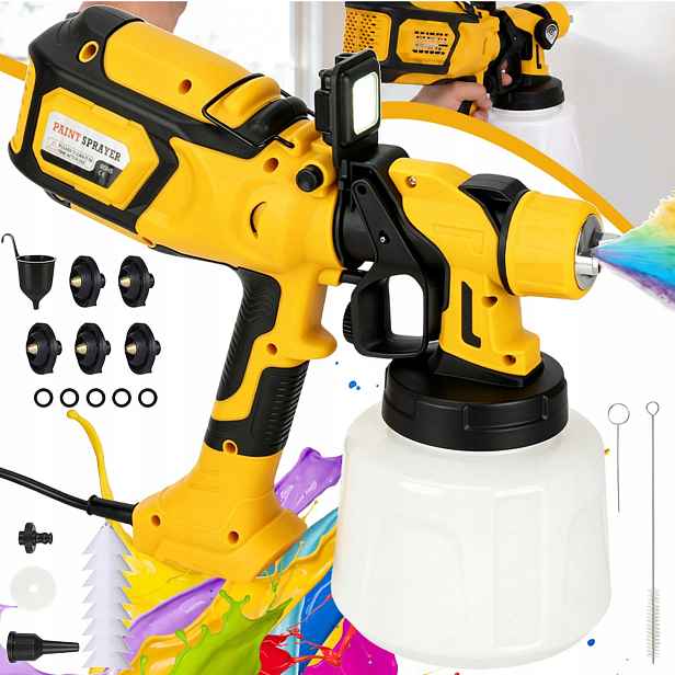 Elektrická Malířská Pistole Na Malování Stěn S 5 Tryskami 1400 ML