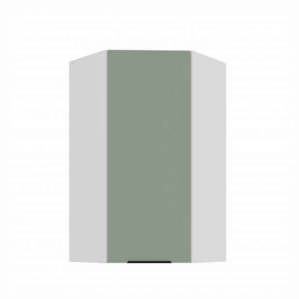 Horní rohová skříňka Aria 60x60 GN-108 1F (45°) Barva korpusu: Bílá, Barva dvířek: SA - Aquamarine AFM