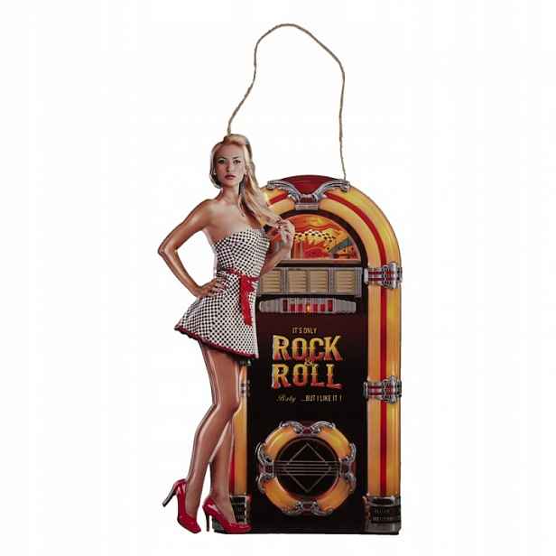 Kovový nápis na zeď Rock´n´roll 37x1x60 cm