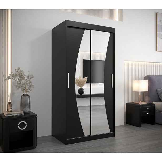 Skříň s posuvnými dveřmi BETA - 100 cm, černá