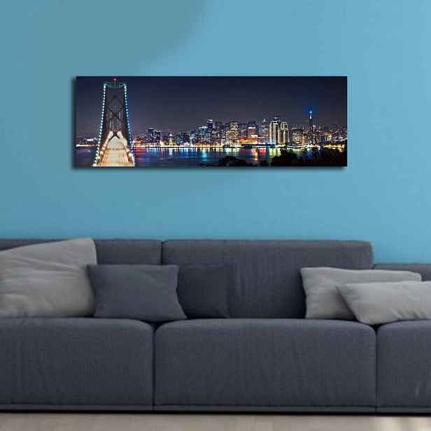 Wallity Obraz s LED osvětlením NOČNÍ MĚSTO 37 30 x 90 cm