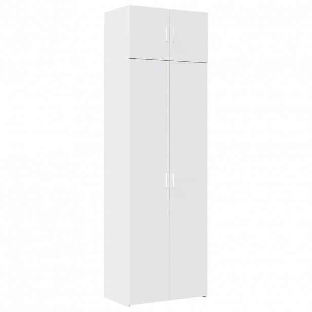 vidaXL Úzká úložná bílá 70 x 42,5 x 225 cm kompozitní dřevo