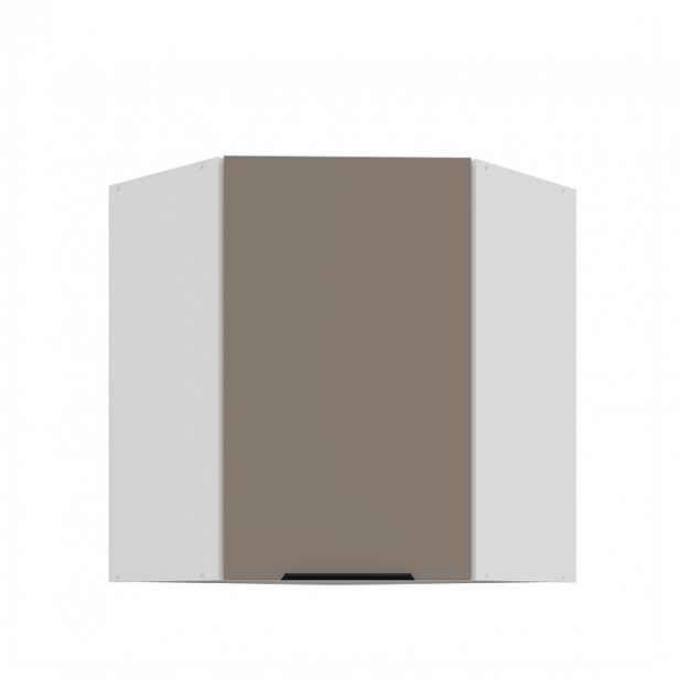 Horní rohová skříňka LUNARA 1 - 60x60 cm, tmavě béžová / bílá