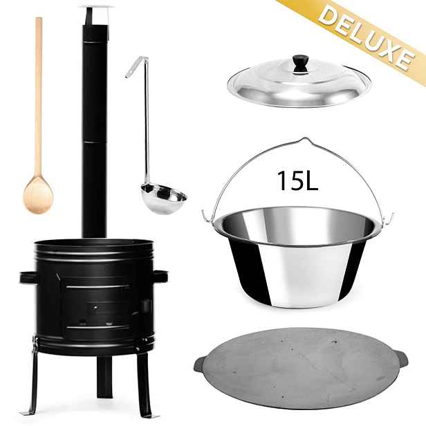 Perfect Home PL-Set-61 DELUXE Kotlíková souprava 15L, 6ks – kotlina/kotlík/poklice/vařečka/naběračka/deska
