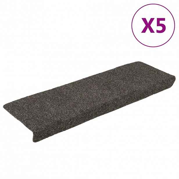 vidaXL Schodové rohože samolepicí 5 ks 65 x 21 x 4 cm antracitové s obdélníkovým okrajem