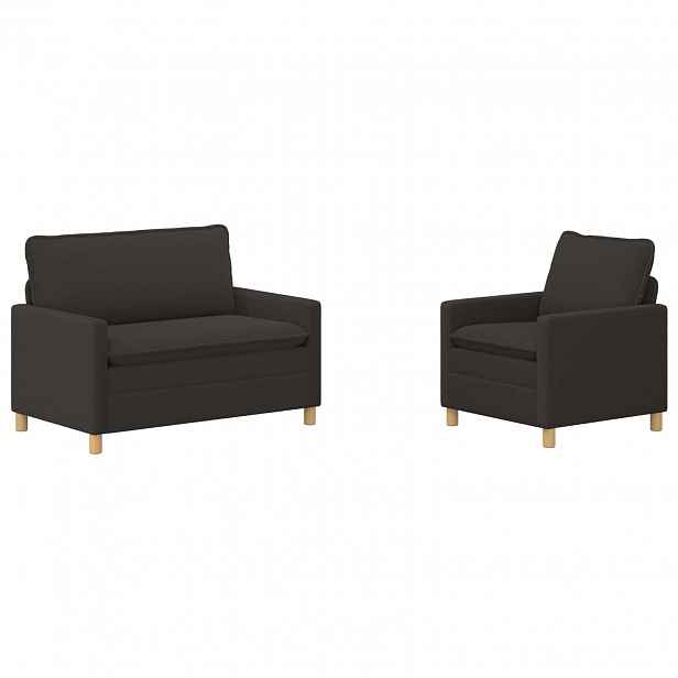 vidaXL Set pohovek 2 ks Tmavě šedá Textil