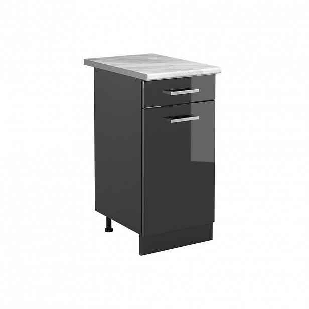 Vicco SPODNÍ SKŘÍŇKA KUCHYŇSKÉ LINKY R-Line, Antracitový vysoký lesk/Antracit, 40 cm pracovná doska Mramor