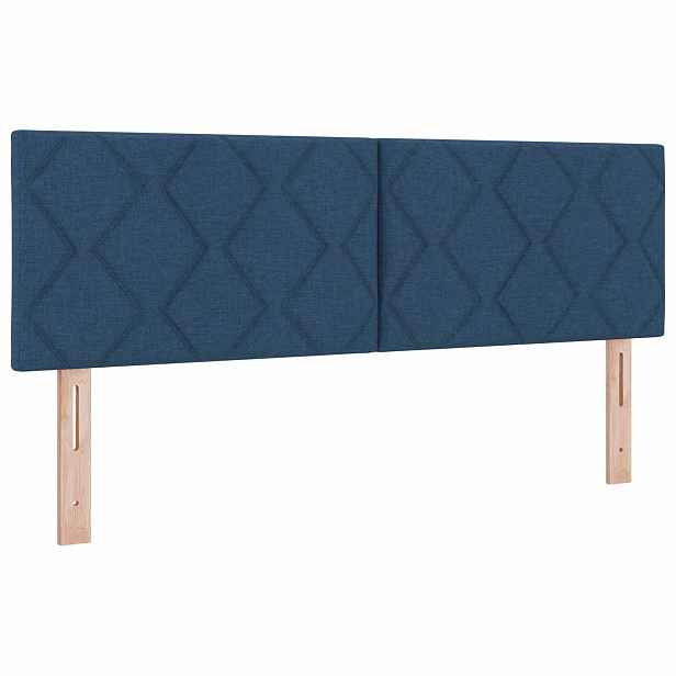vidaXL LED hlavová deska Modrá 160 cm textil