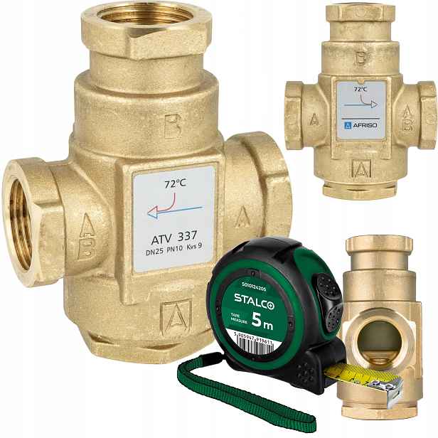 Teplotní Ventil Atv 337 DN25 Gw 1" Cal Kvs 9 m³/h Afriso 72°C Do Kotle