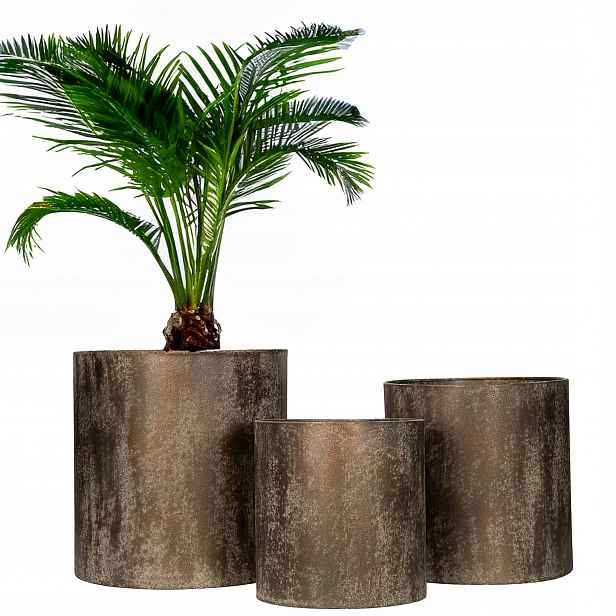 Květináč Vysoký 35 cm loftový kovový set 3 ks obal na květináč do obývacího pokoje na balkon
