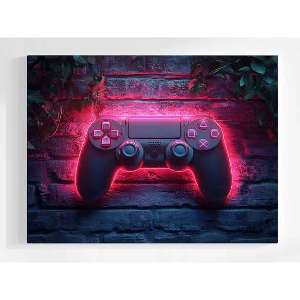 Plakát Pad Kontroler Gaming Game Konzola Neon Cihla 100x75
