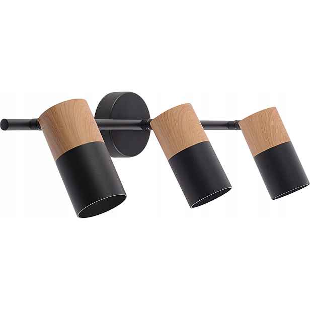 Stropní Svítidlo Vargo Bk+wood 3XGU10 Černé Dřevo Loft DL1259