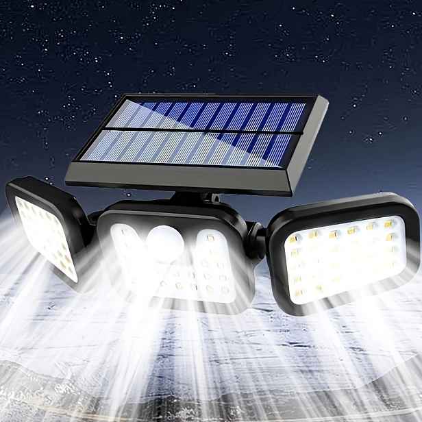 TEMU 74 LED Solární Chytré Světlo s Pohybovým Senzorem, 3režimové LED Bezpečnostní Světlo s Senzorem, IP65 / Vhodné pro Vánoční Dekorační Světla,