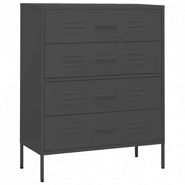 vidaXL Komoda se zásuvkami antracitová 80 x 35 x 101,5 cm ocel
