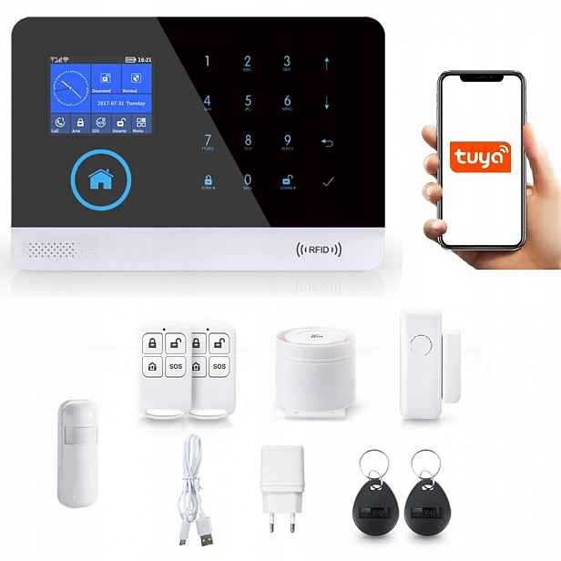 Bezdrátový LCD Alarm 2.4' Gsm WiFi Tuya Smart