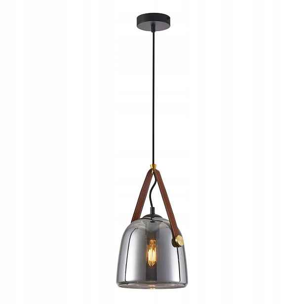 Italux Solta závěsná lampa loft černá/kouřové sklo 1xE27 40W IP20
