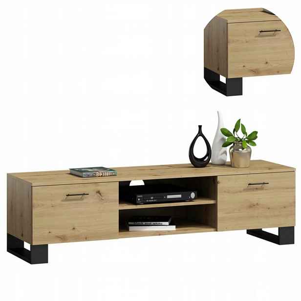 Rtv skříňka Klara 120 cm artisan stolek pod televizor, prostorná komoda, Tv loft