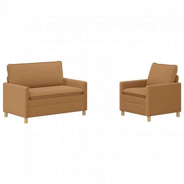 vidaXL Set pohovek 2 ks Béžová Textil