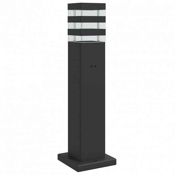 vidaXL Venkovní stojací lampa se zásuvkou černá 50 cm hliník