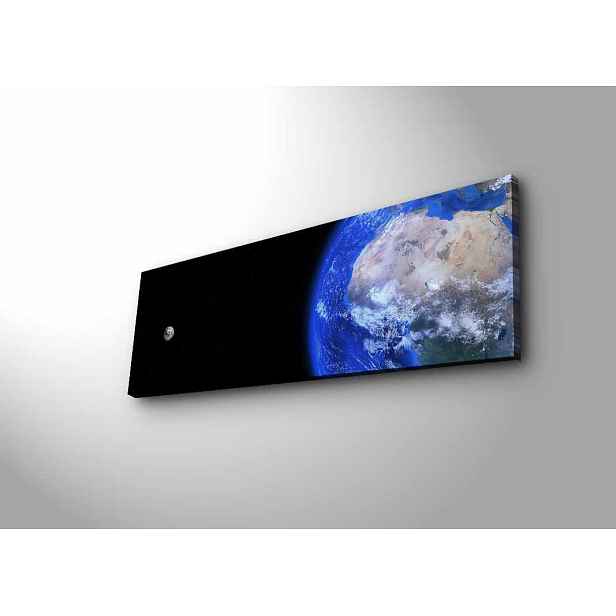 Wallity Obraz s LED osvětlením NOČNÍ ZEMĚKOULE 30 x 90 cm