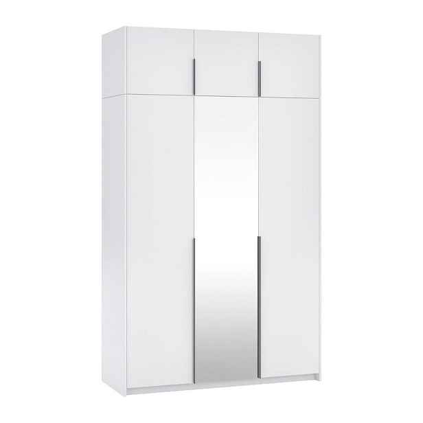 MASSENO ŠATNÍ SKŘÍŇ S OTOČNÝMI DVEŘMI THALIA, 148/250/58 cm 3dveřová se zrcadlem, bílá
