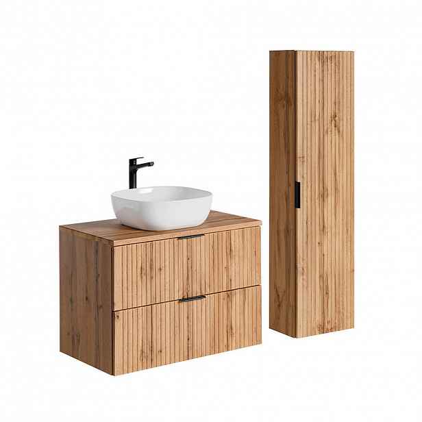 Petits-meubles KOUPELNOVÝ NÁBYTEK 80.6cm Adriel 2er-Set Dubové dřevo
