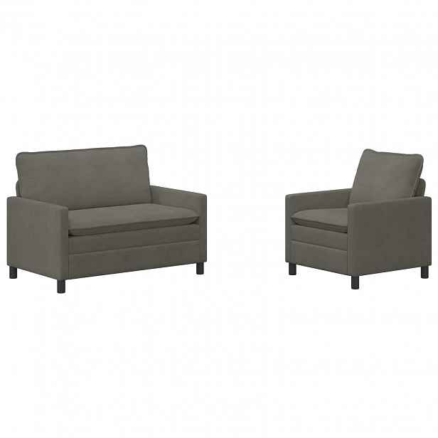 vidaXL Set pohovek 2 ks Světle šedá Textil
