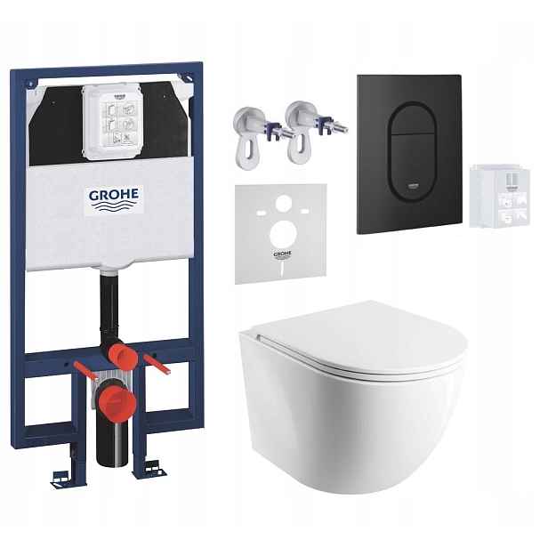 7v1 Sada Wc, Stelaz Grohe Slim Wc Mísa Omnires Mat Tornado Tlačítko