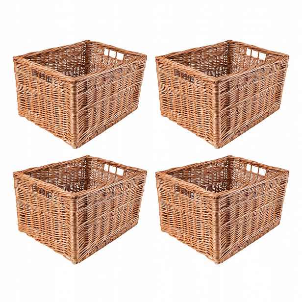 4 x proutěná skříňka krabička koš kontejner šuplík organizér 40x30 cm