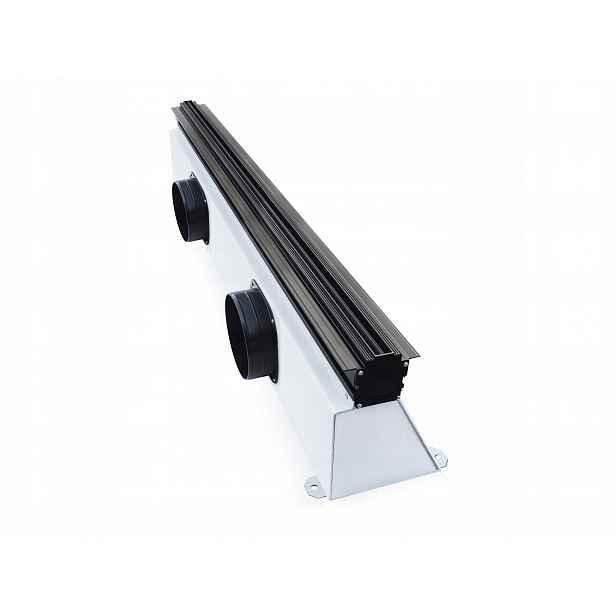 Lineární ventilátor 1-štěrbinový, černý, nastavitelný pro zabudování 20/800 mm