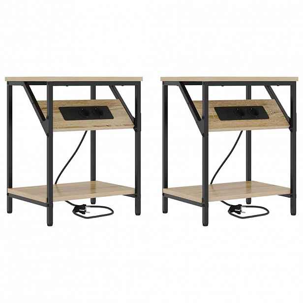 vidaXL Noční skříňka 2 ks Sonoma dub 38 x 30 x 48 cm Kompozitní dřevo