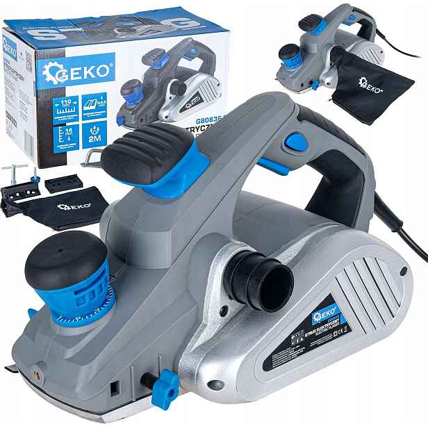 Geko Elektrický hoblík 1300 W 110 mm hloubka 3,5 mm drážka 14 mm
