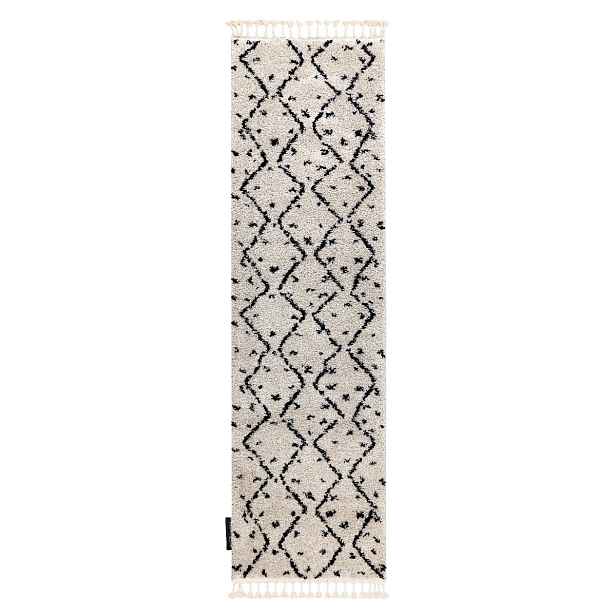Běhoun Berber Tetuan B751 cream, 80x200, bílá, obývací pokoj, Dywany Łuszczów