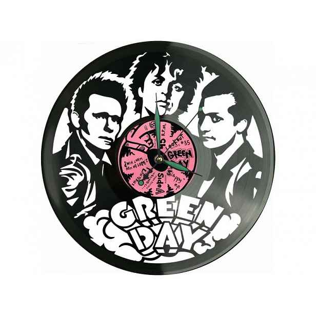 Green Day Dárek Originální dekorace do domu Hodiny z vinylové desky