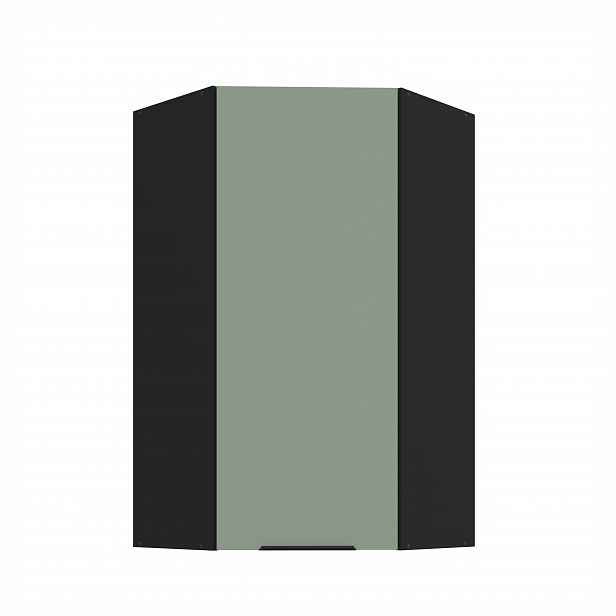 Horní rohová skříňka Aria 60x60 GN-108 1F (45°) Barva korpusu: Černá, Barva dvířek: SA - Aquamarine AFM