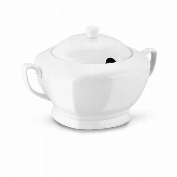 Porcelánová váza s víkem na polévku, bílá Tadar, 3 l