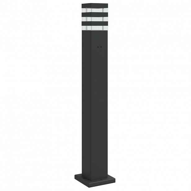 vidaXL Venkovní stojací lampa se zásuvkou černá 80 cm hliník