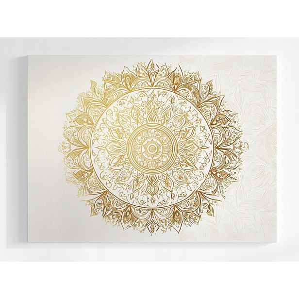 Plakát Mandala Bílá Zlato Harmonie Wellbeing Zen 100x75