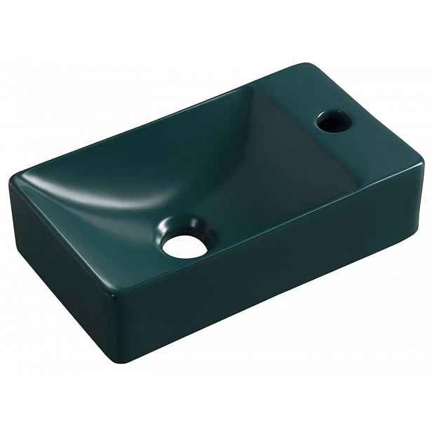 Sapho Small - Umývátko Margitha 38x22 cm, bez přepadu, otvor pro baterii, petrolejová MGT38220