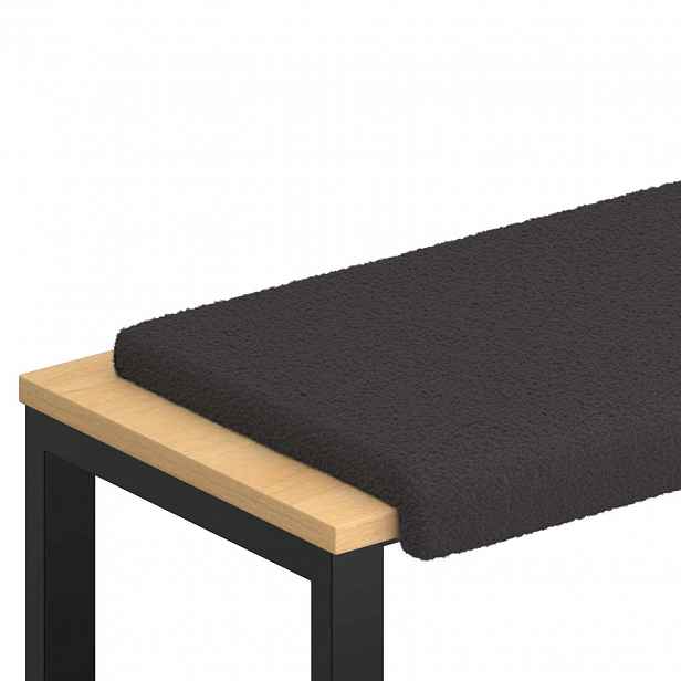 vidaXL Polštář na lavici Sherpa látka Tmavě šedá Hloubka 35 cm