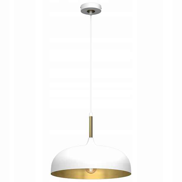 Závěsná lampa Lincoln White/gold 1xE27 35 cm