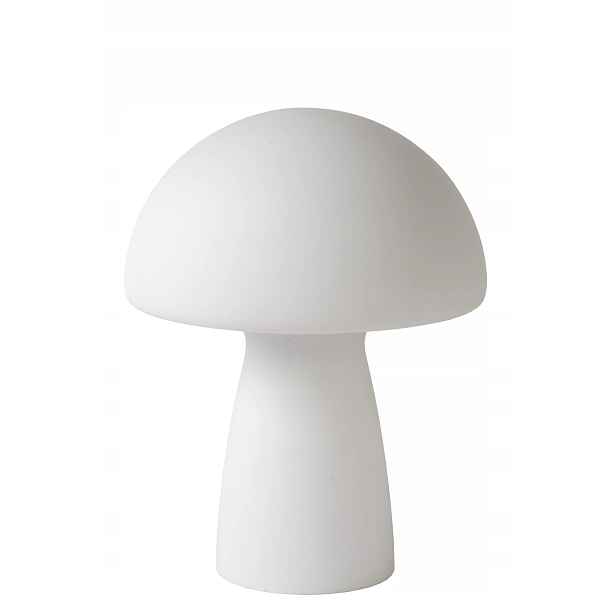 Skleněná stolní lampa E27 Fungo Lucide, bílá