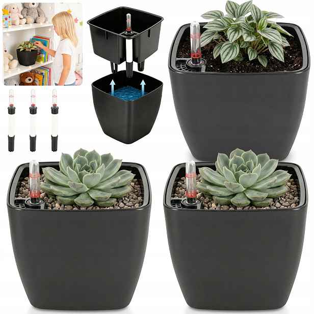 3X Hydroponie Květináč Pro Hydroponické Pěstování Indikátor