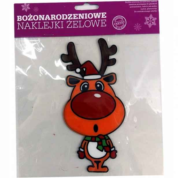 Gelové nálepky na okno vánoční sobí 20x20 cm 80 ks
