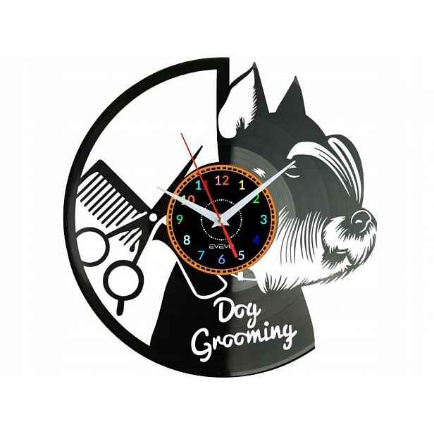 Péče o psa Dog Grooming Nástěnné hodiny Vinylová deska Moderní dekorace