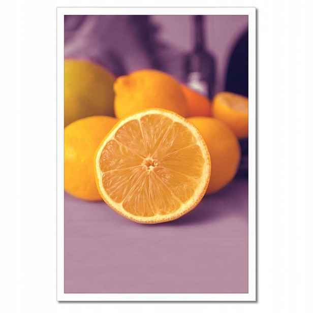 Plakáty v rámu 40x60 Citronky ve fialové barvě