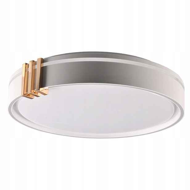 Stropní Svítidlo stropní Led 48W ozdobný šedý zlatý kulatý 38 cm dálkový ovladač IP44 Polux